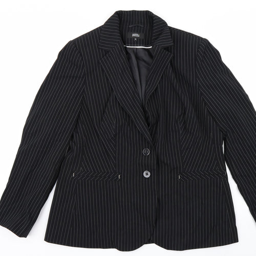 Marks and Spencer Womens Black Striped  Jacket Blazer Size 16