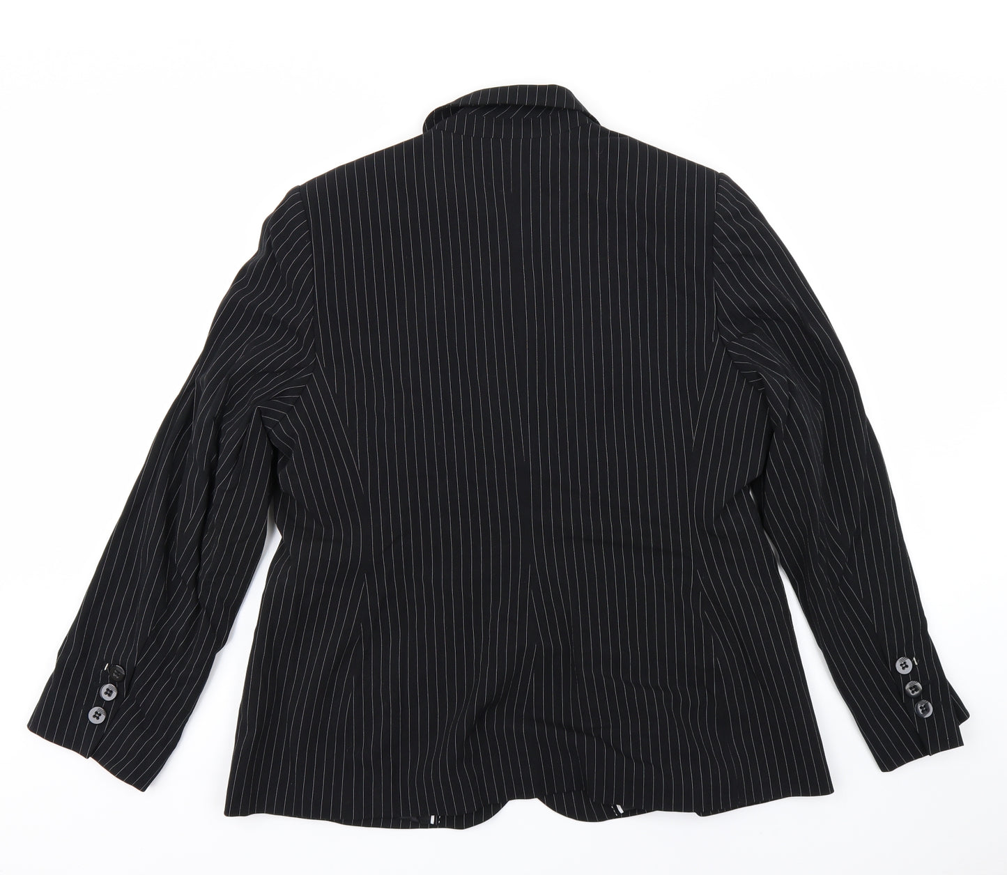 Marks and Spencer Womens Black Striped  Jacket Blazer Size 16