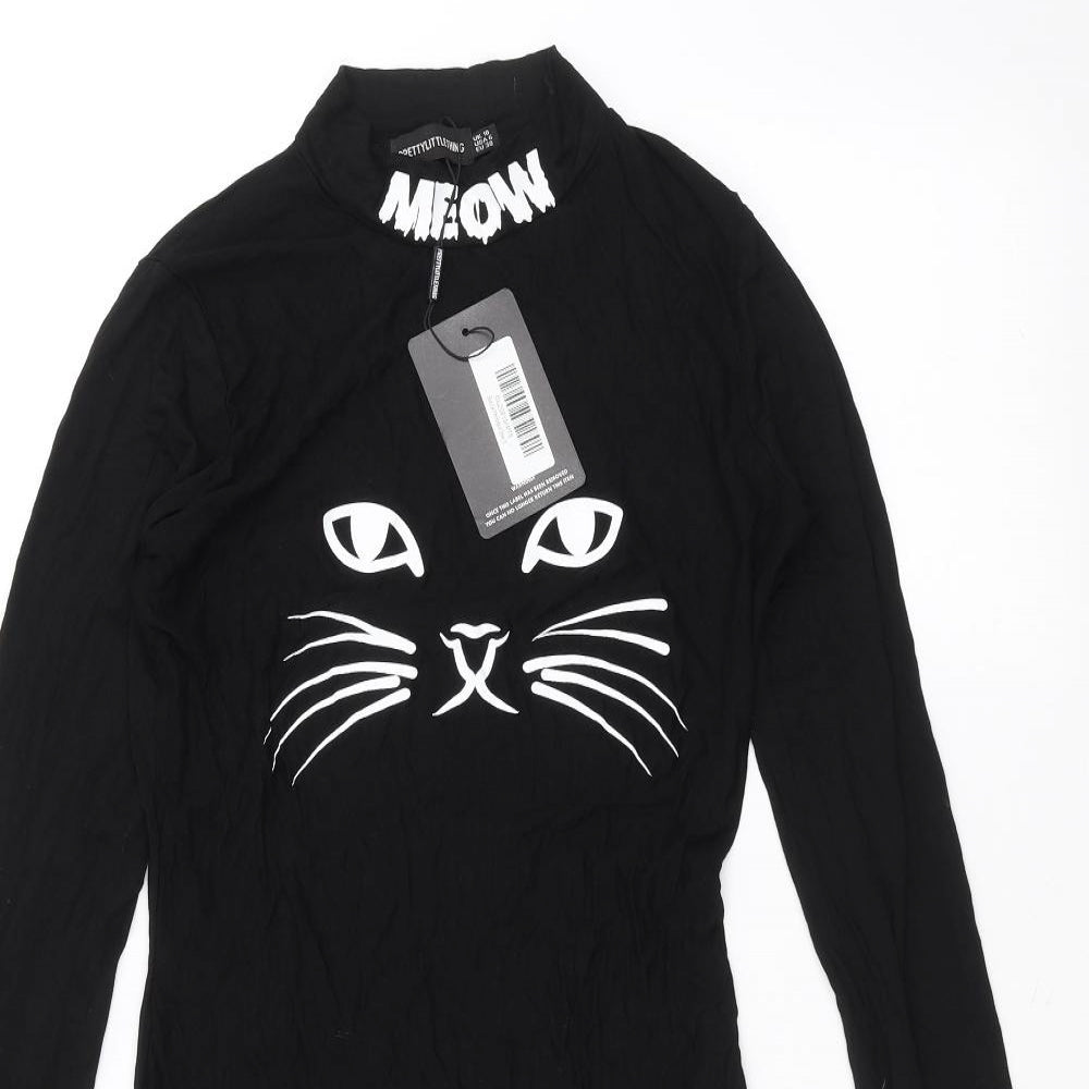 PRETTYLITTLETHING Womens Black   Basic T-Shirt Size 10