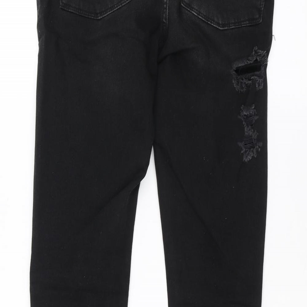 ASOS Mens Black  Denim Skinny Jeans Size 32 in L34 in - ripped details
