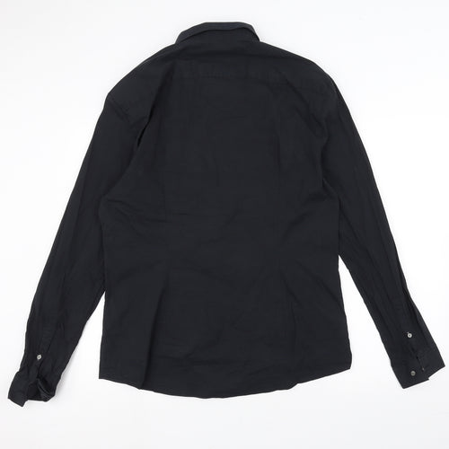 River Island Mens Black    Dress Shirt Size XL