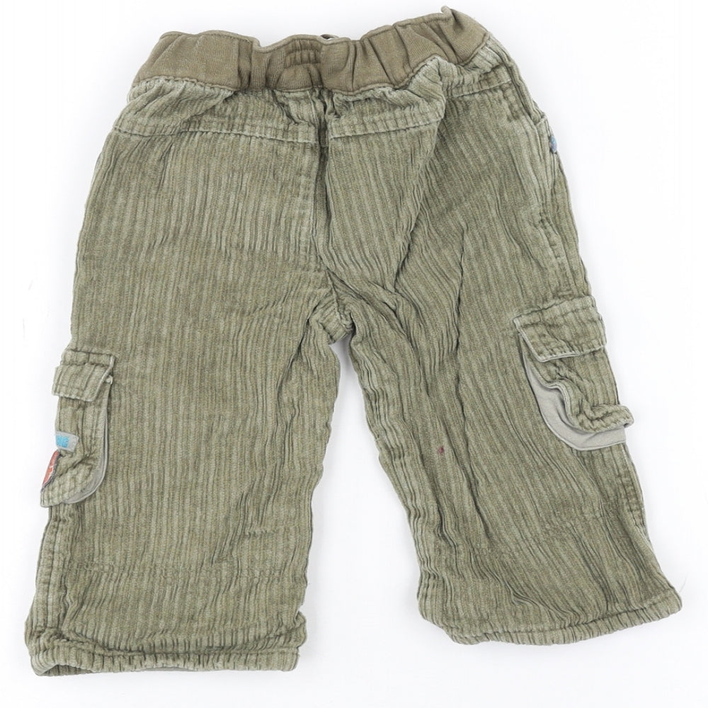 mamas & papas Baby Green   Cargo Jeans Size 9-12 Months