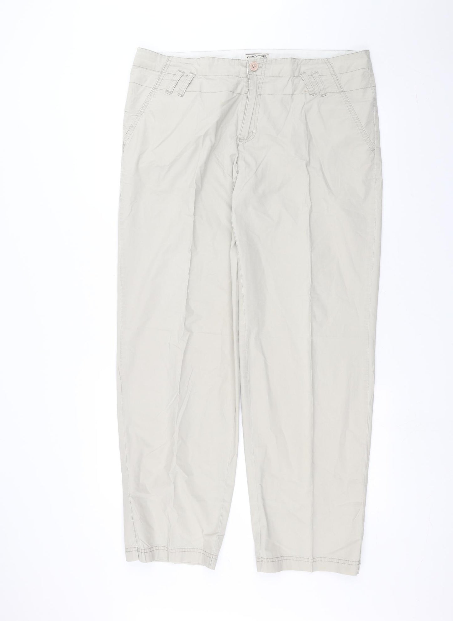Cherokee Womens White   Trousers  Size 14 L28 in