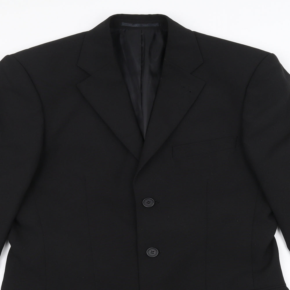 George Mens Black   Jacket Suit Jacket Size 36