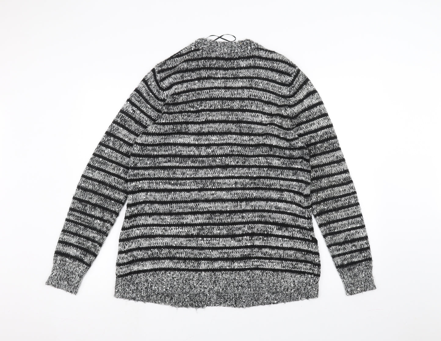 Heart & soul Womens Grey Striped  Cardigan Jumper Size 16