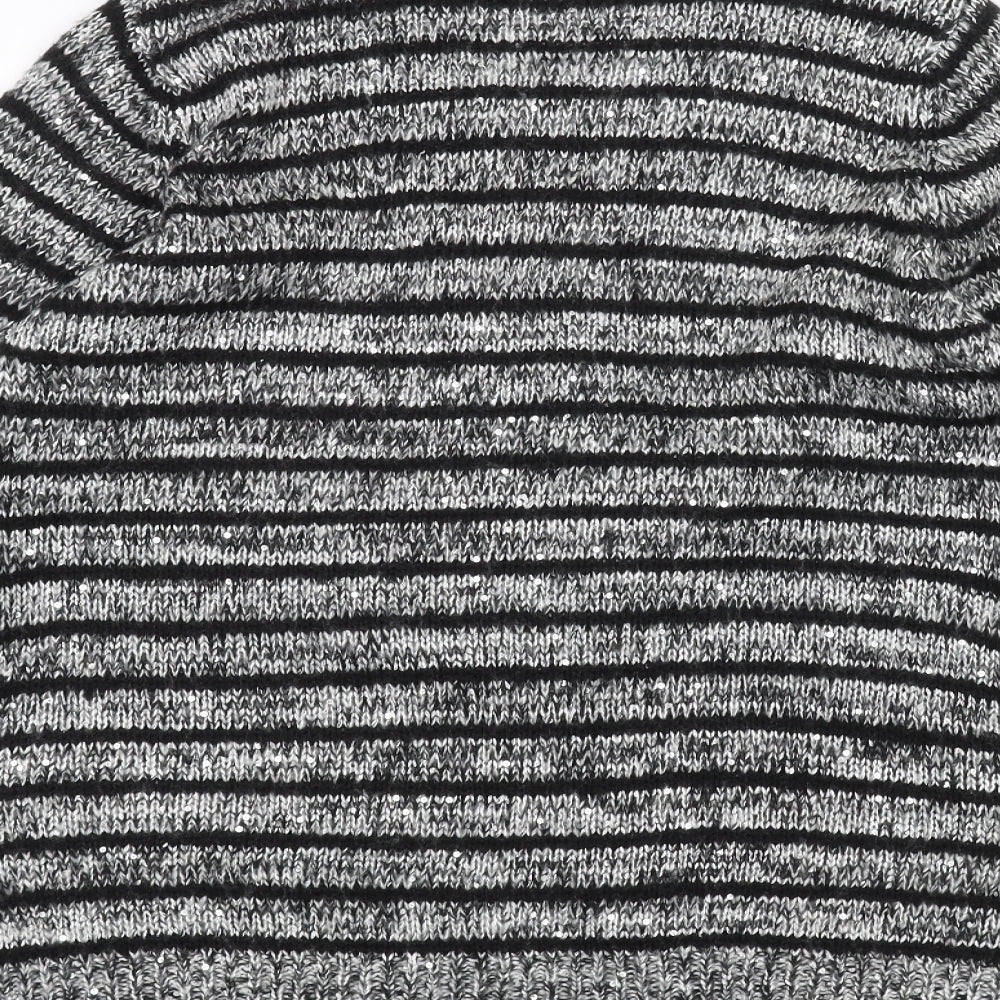 Heart & soul Womens Grey Striped  Cardigan Jumper Size 16