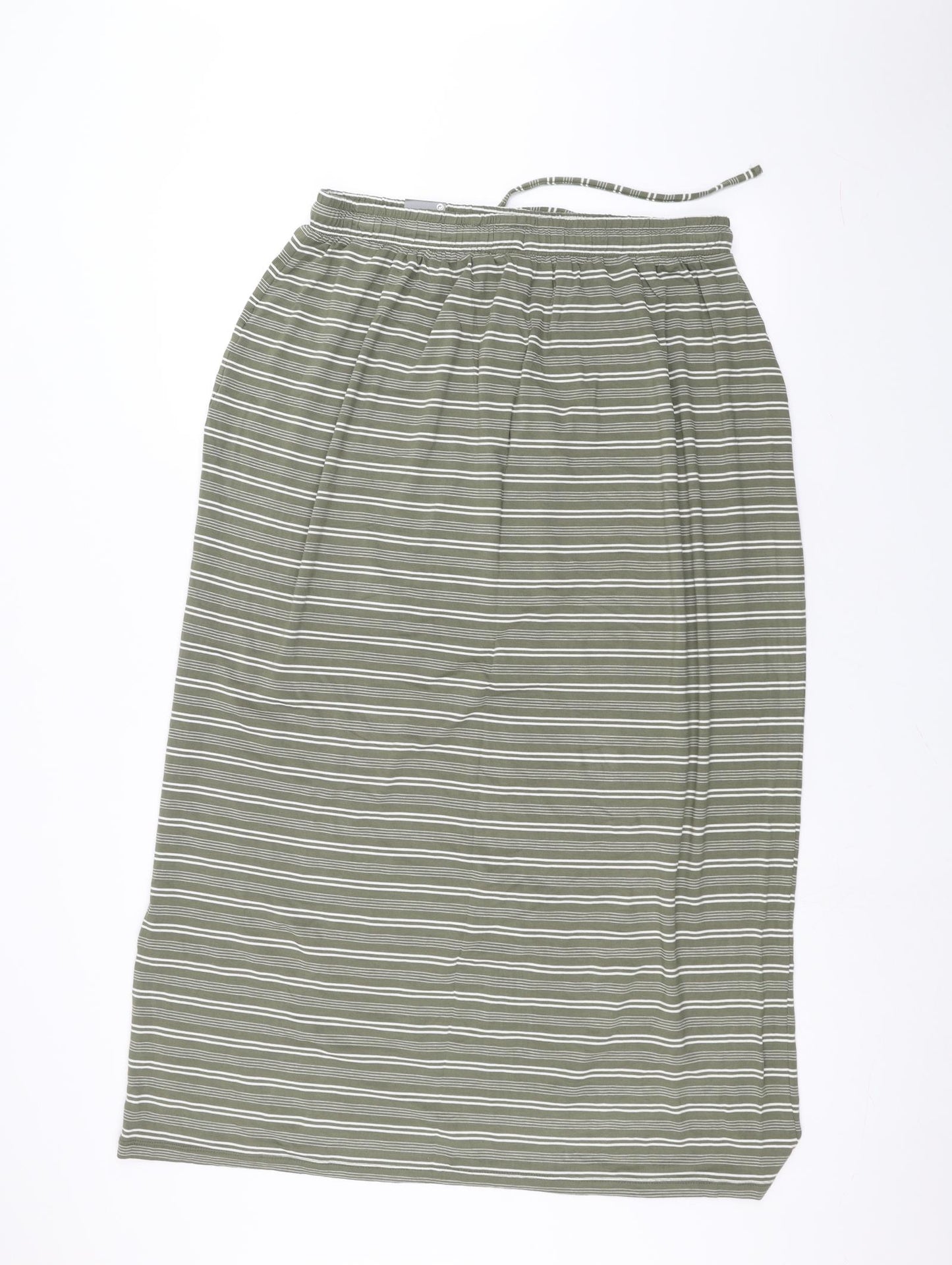 Primark Womens Green Striped  A-Line Skirt Size 14