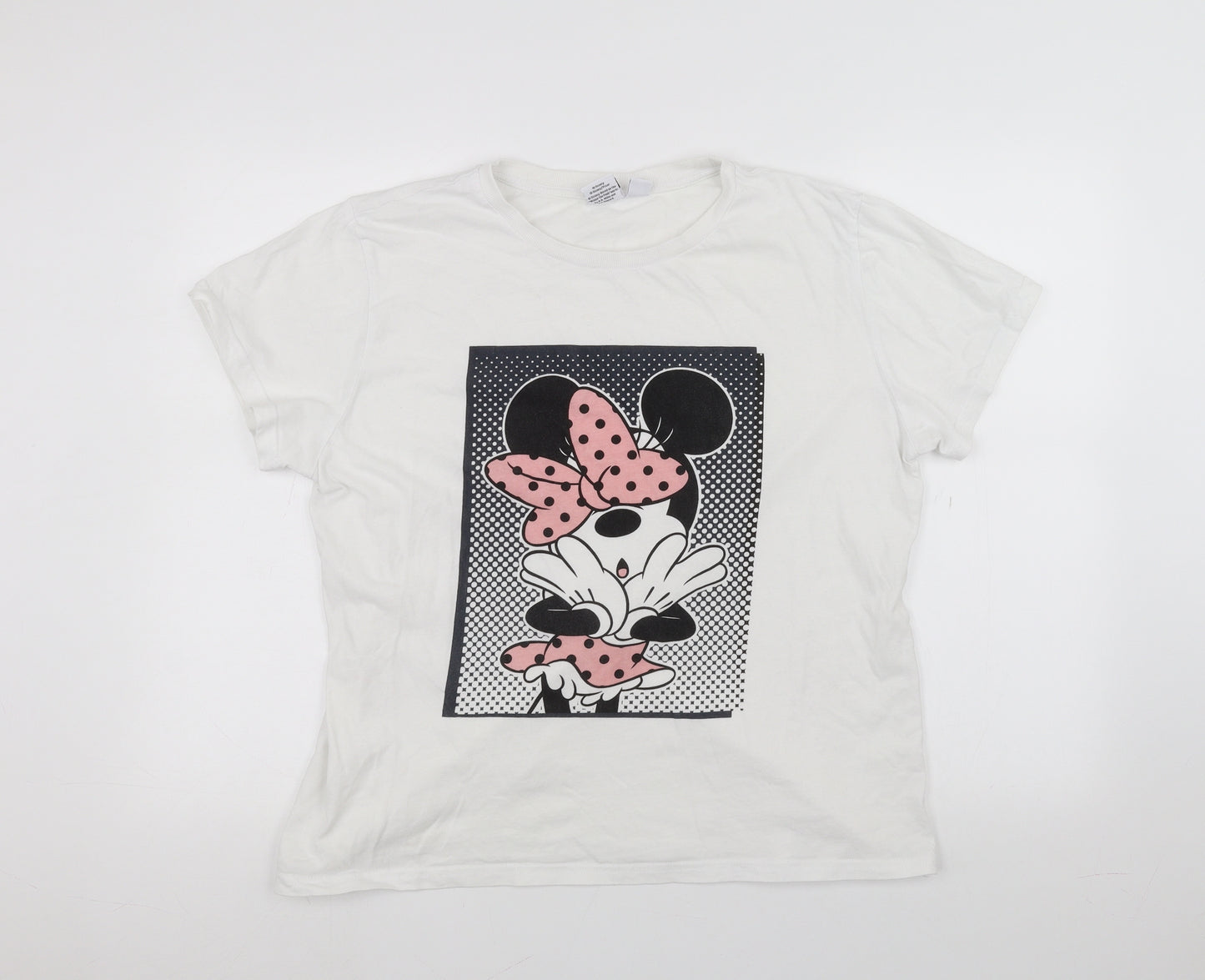 Disney Womens White   Basic T-Shirt Size L  - Disney