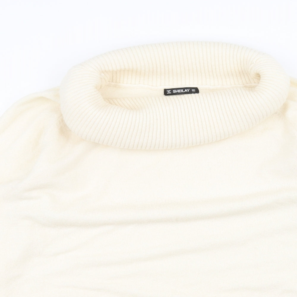 sheilay Womens White   Pullover Jumper Size S