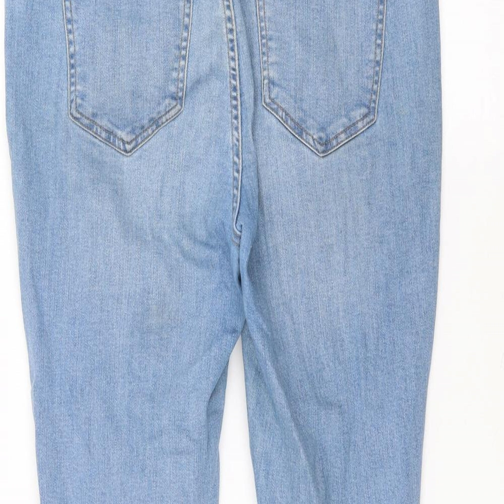 New Look Womens Blue  Denim Skinny Jeans Size 14 L24 in - ripped details