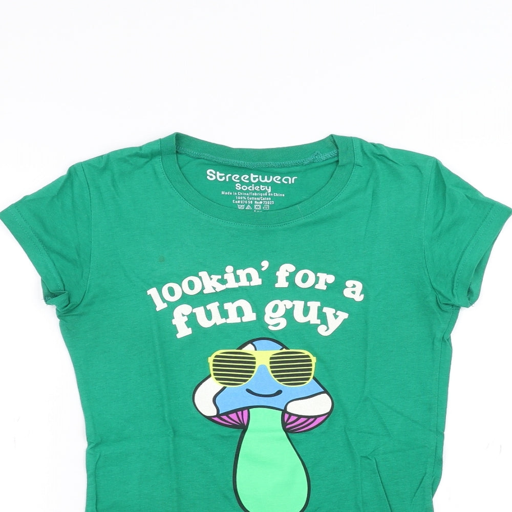 streetwear society Womens Green   Basic T-Shirt Size M