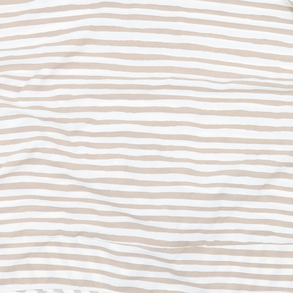 Primark Womens White Striped  Basic T-Shirt Size 20