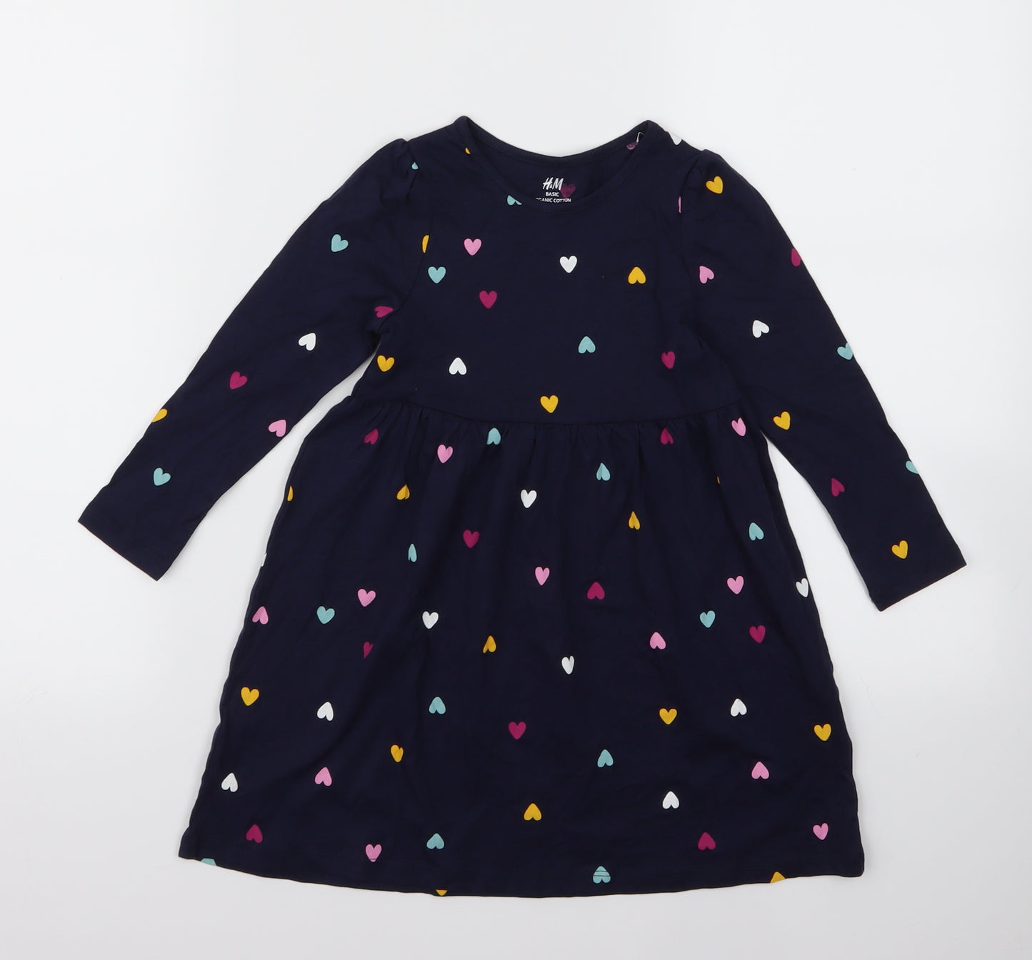 Preworn Girls Blue   T-Shirt Dress  Size 3 Years  - HEART
