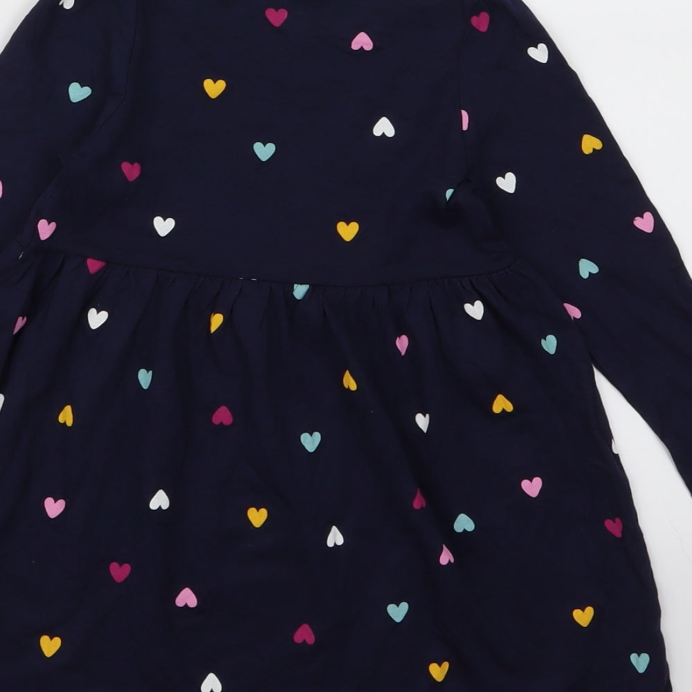 Preworn Girls Blue   T-Shirt Dress  Size 3 Years  - HEART