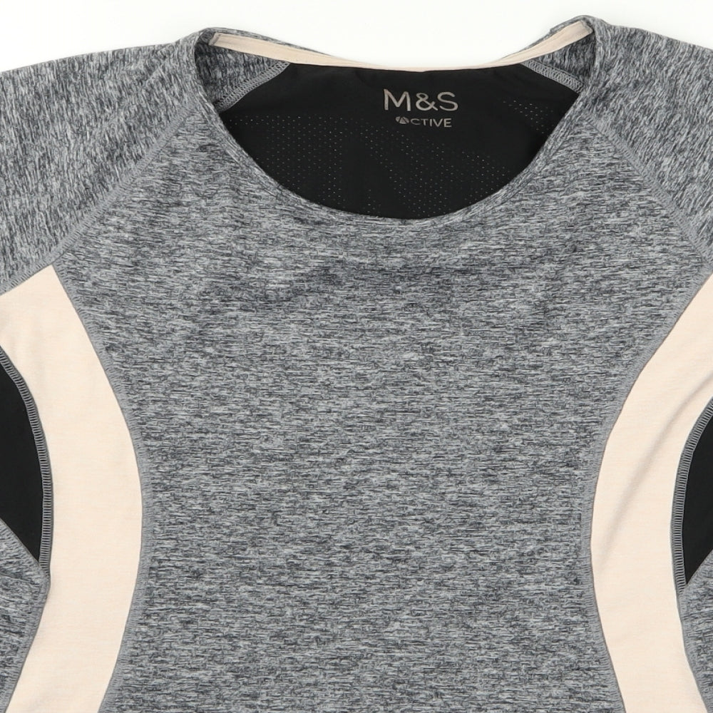 m&s Womens Grey   Basic T-Shirt Size 16