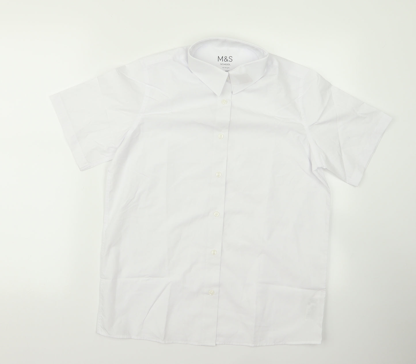 m&s Girls White   Basic Button-Up Size 14 Years