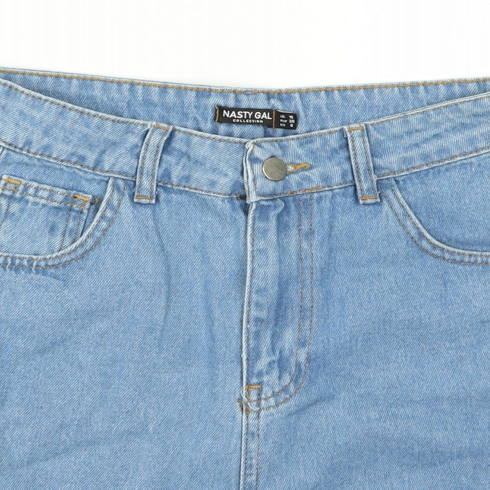Nasty Gal Womens Blue  Denim Hot Pants Shorts Size 10