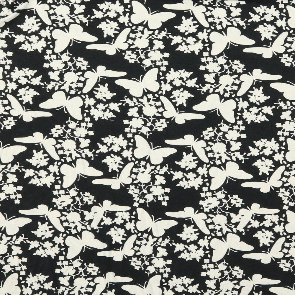 TU Womens Black Floral Rayon T-Shirt Dress  Size 18