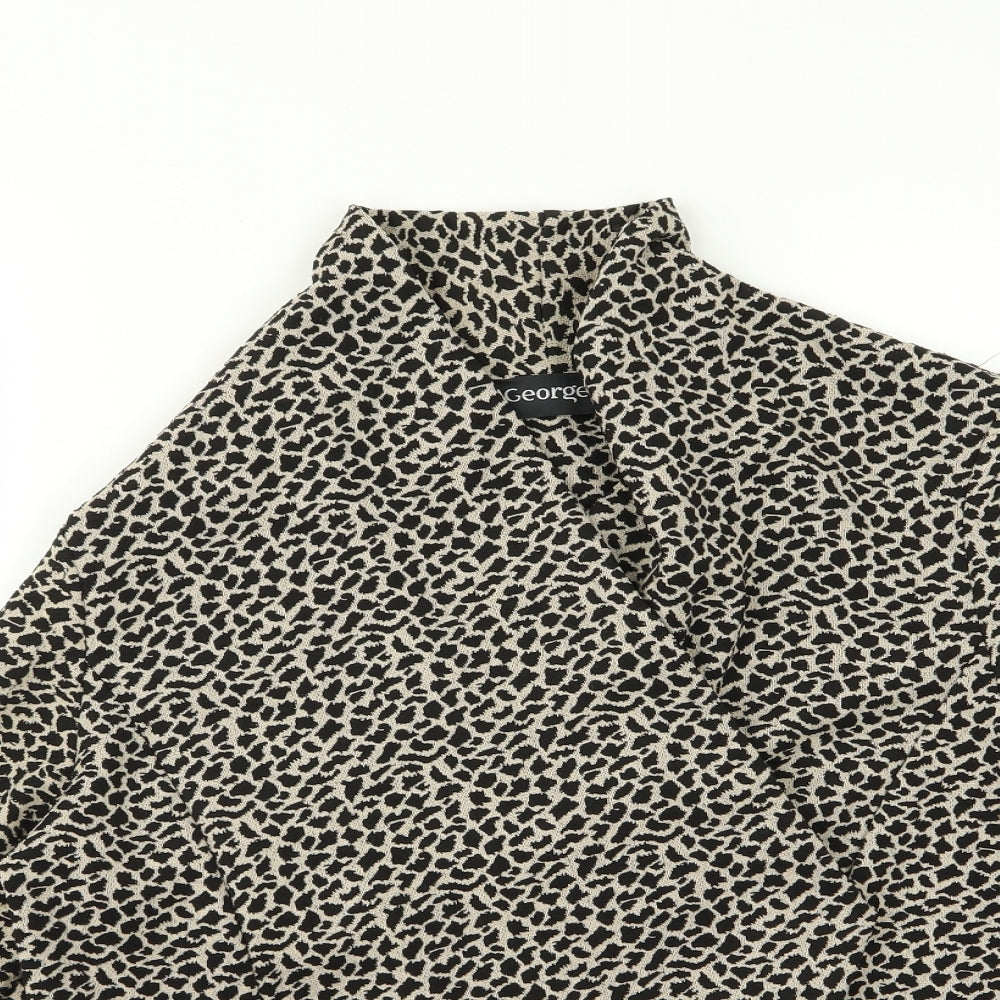 George Womens Black Animal Print  Jacket  Size 18