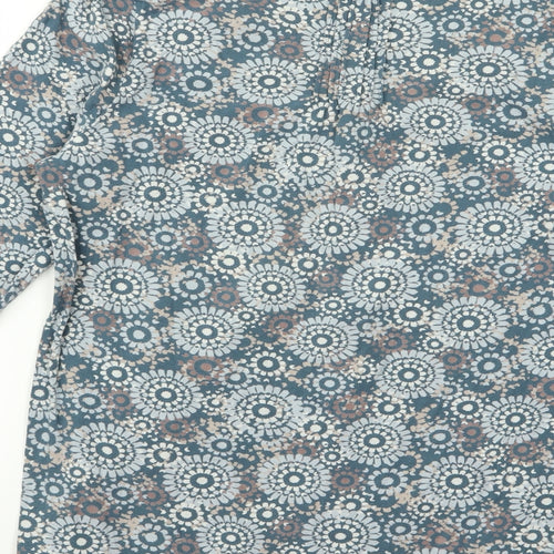 DASH Womens Blue Floral  T-Shirt Dress  Size 16