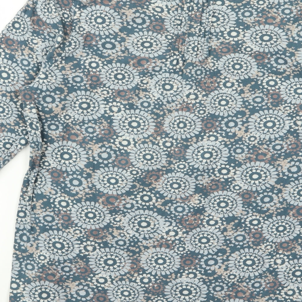 DASH Womens Blue Floral  T-Shirt Dress  Size 16