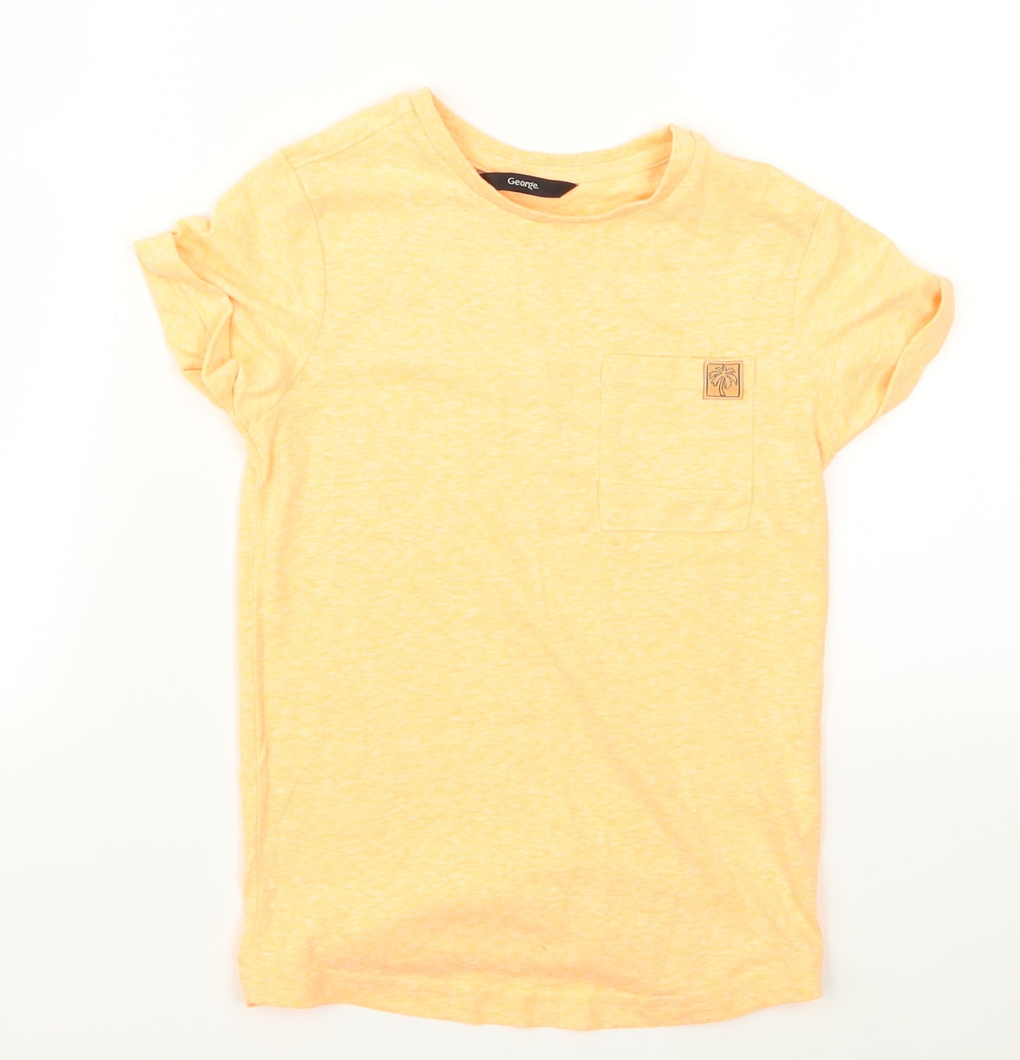 George Boys Orange  Rayon Basic T-Shirt Size 7 Years