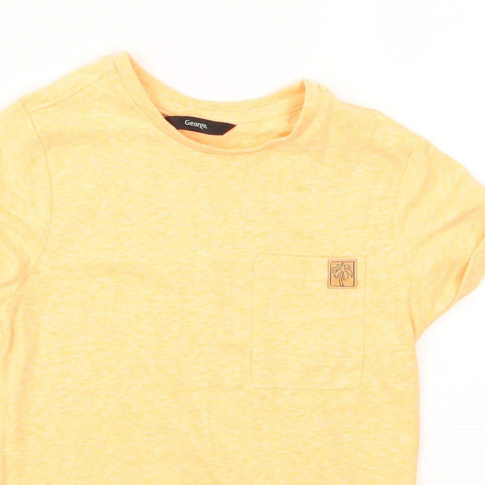 George Boys Orange  Rayon Basic T-Shirt Size 7 Years
