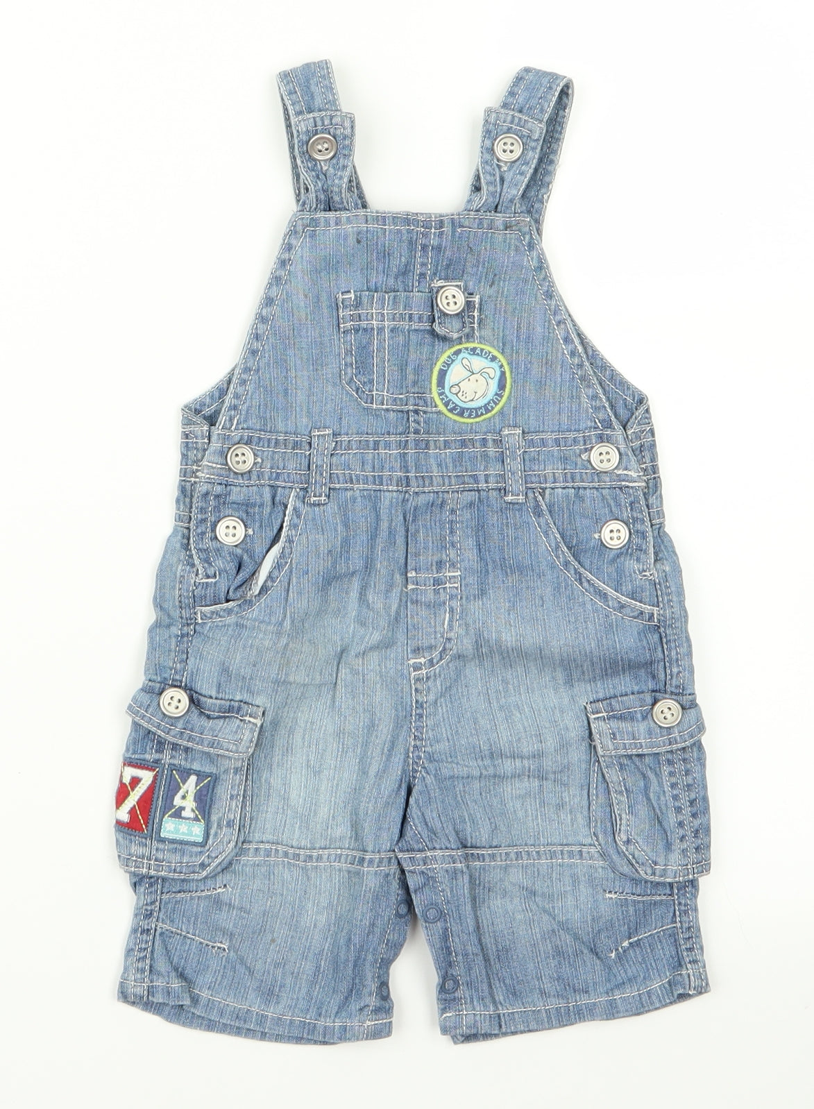 Preworn Baby Blue   Dungaree One-Piece Size 3-6 Months