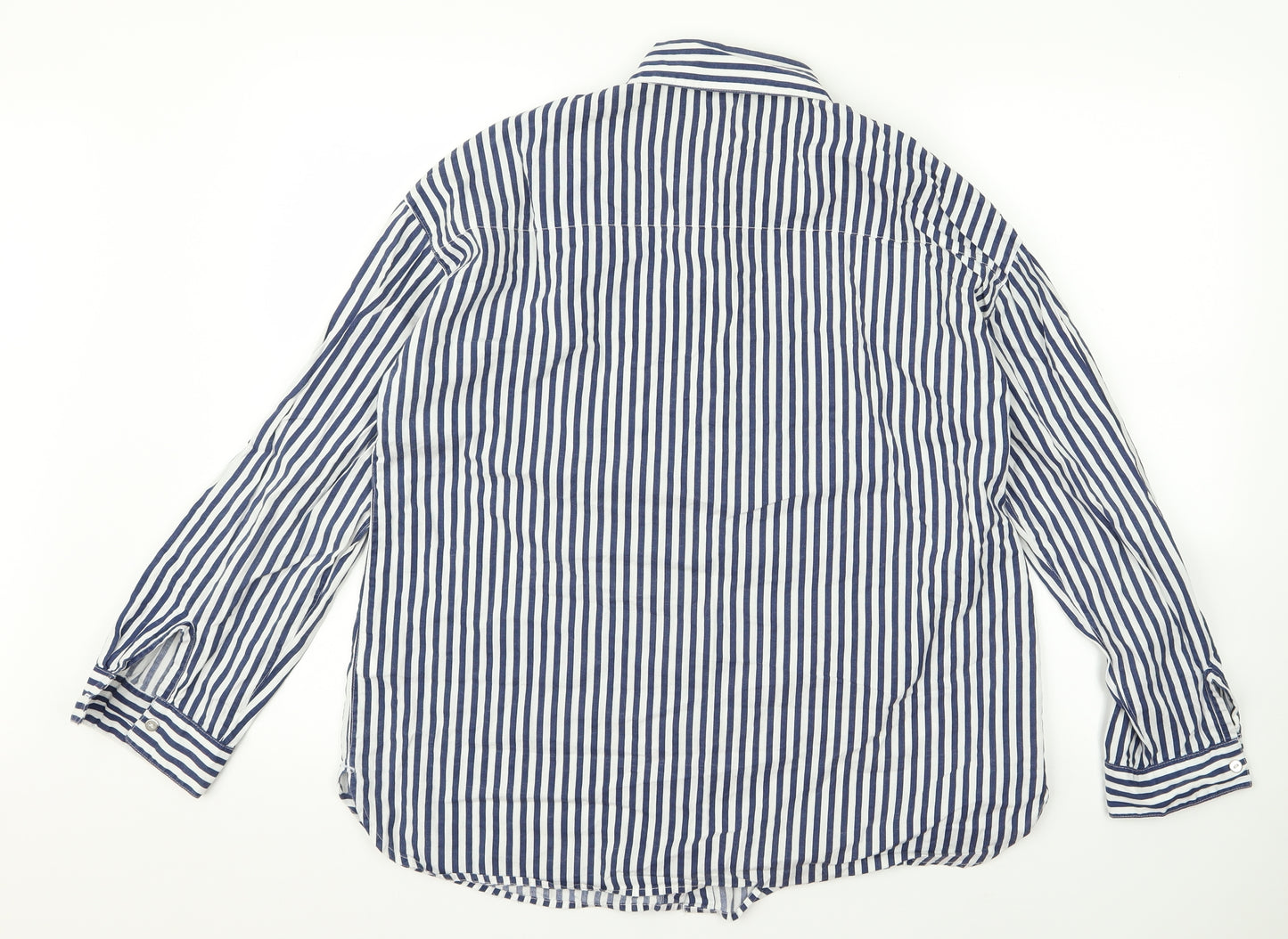 River Island Womens White Striped  Basic Button-Up Size 12