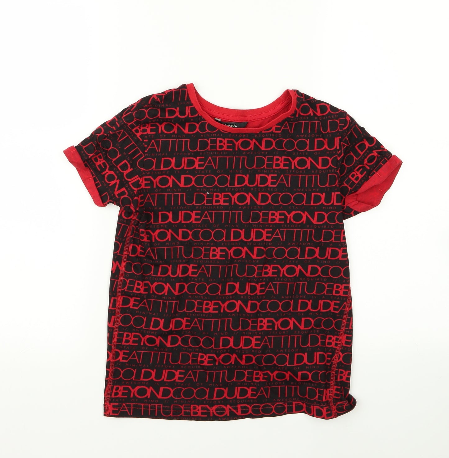 George Boys Red   Basic T-Shirt Size 8 Years