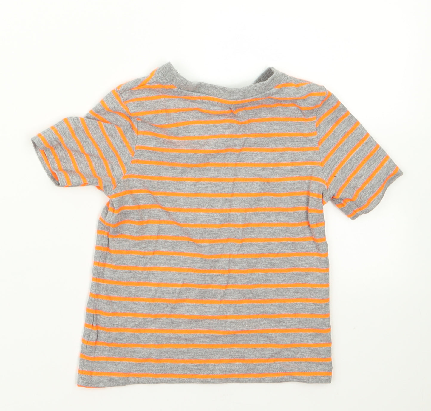 Preworn Baby Grey Striped  Basic T-Shirt Size 12 Months