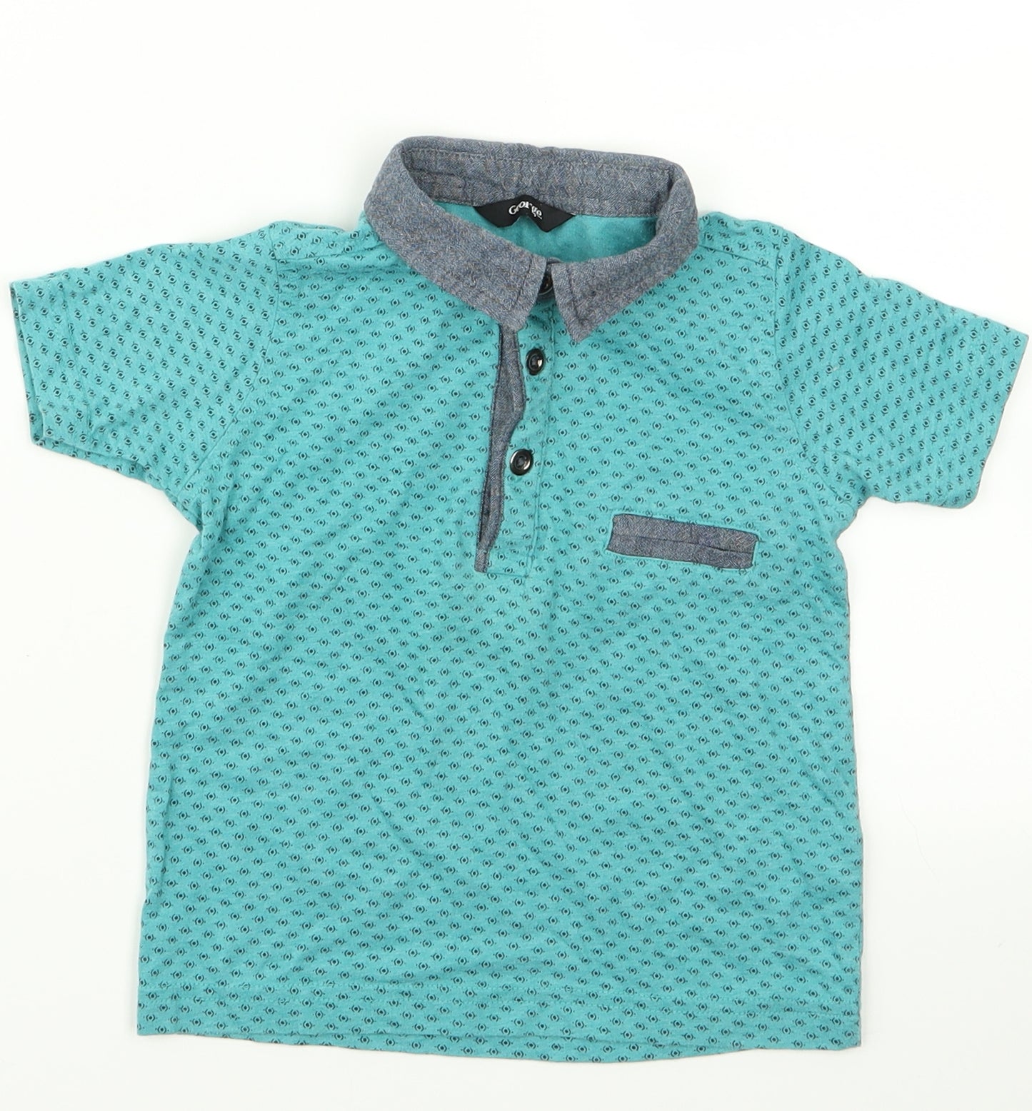 George Baby Blue   Basic Polo Size 12 Months