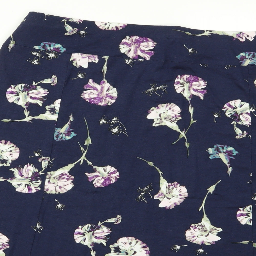 Preworn Womens Blue Floral  A-Line Set Size 36