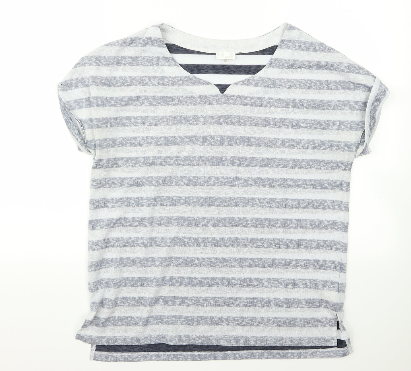 ecru Womens Green Striped  Basic T-Shirt Size 12