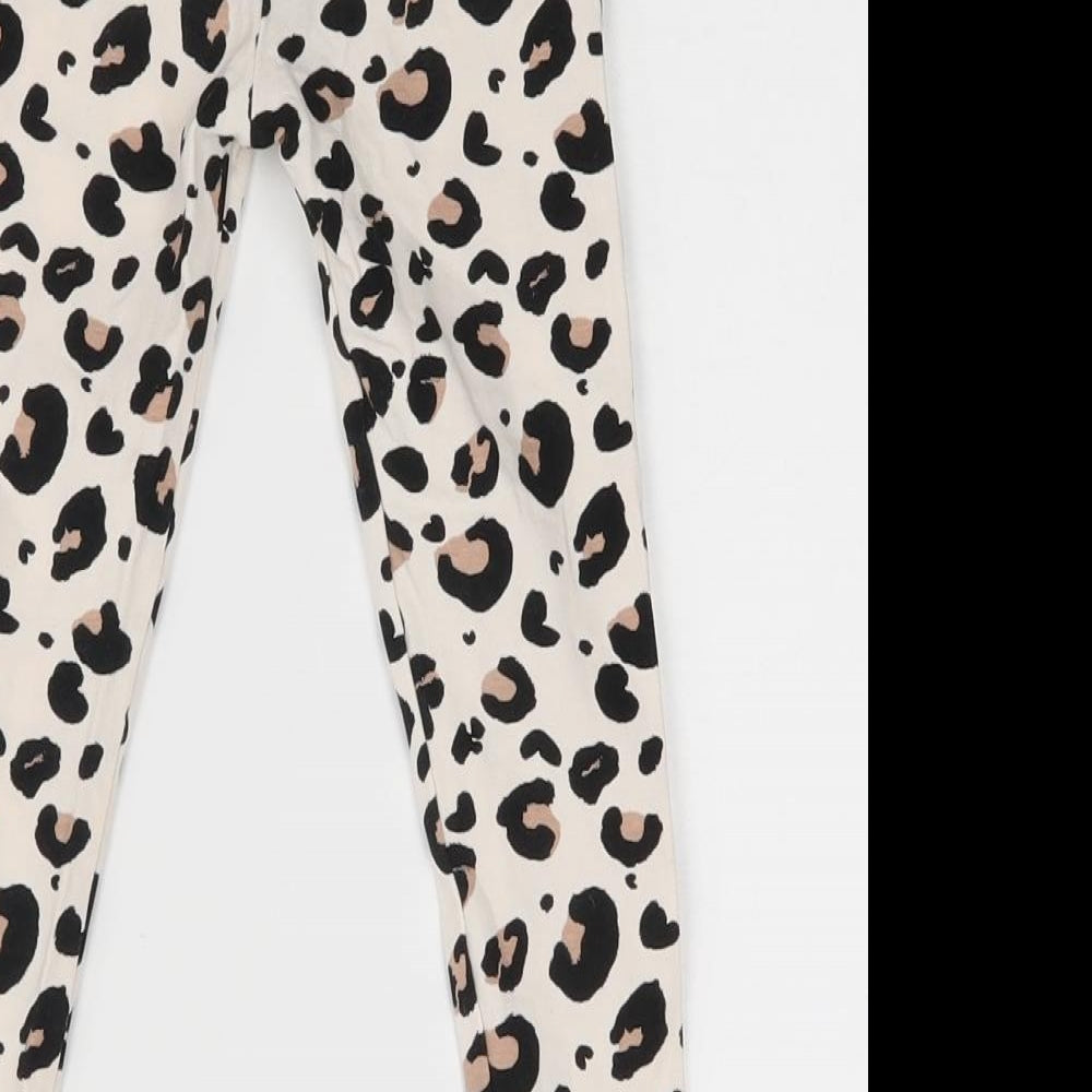 George Girls Beige Animal Print   Trousers Size 3-4 Years - leggings