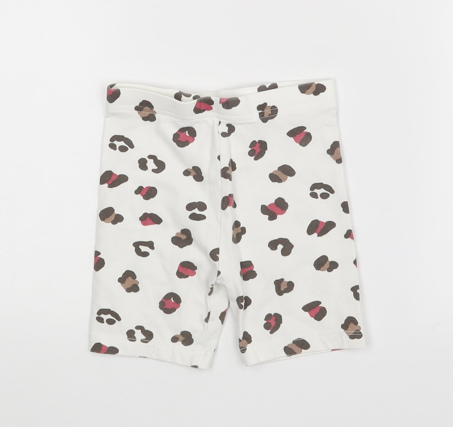 George Girls White Animal Print   Shorts Size 3-4 Years