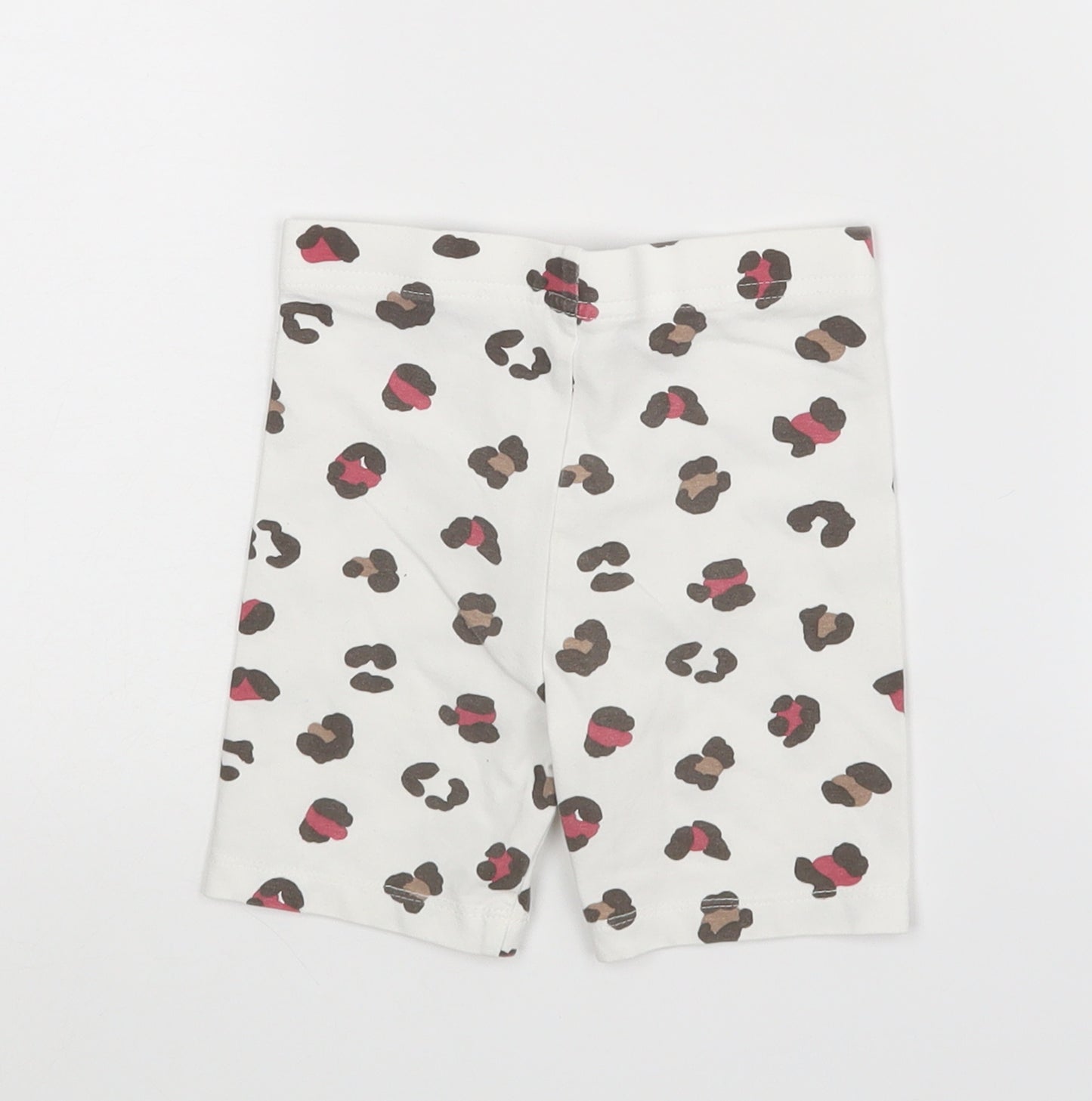 George Girls White Animal Print   Shorts Size 3-4 Years