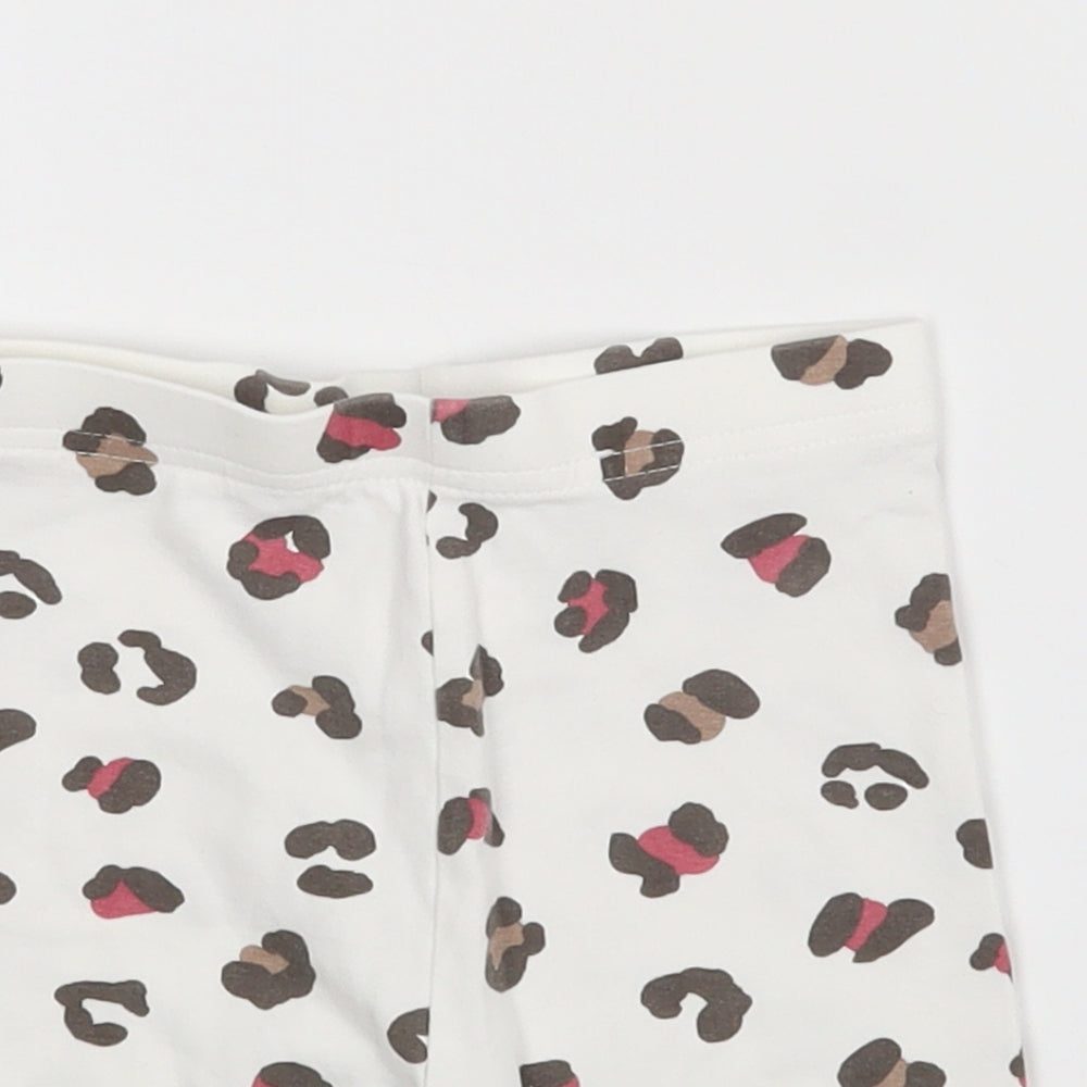 George Girls White Animal Print   Shorts Size 3-4 Years