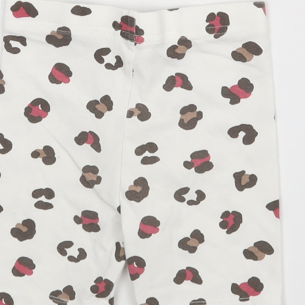 George Girls White Animal Print   Shorts Size 3-4 Years