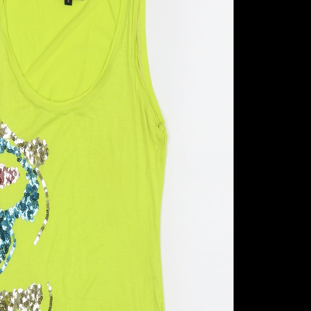 Rare Womens Yellow  Rayon Basic Tank Size 8