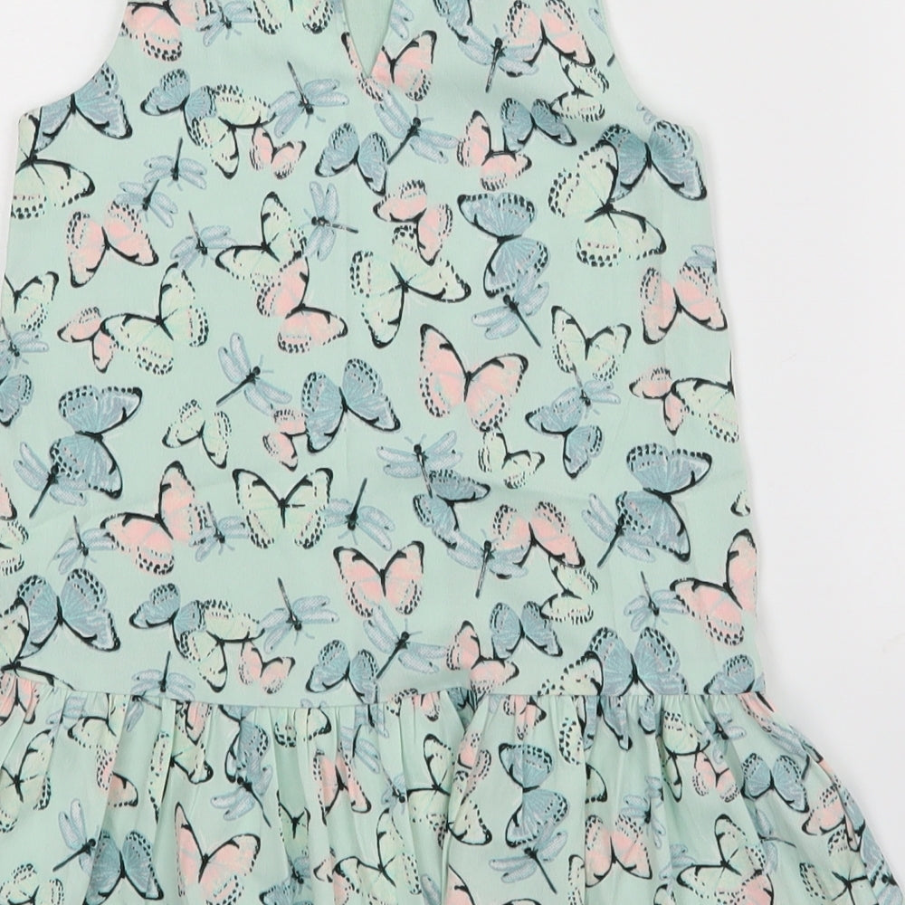 H&M Girls Green Animal Print  A-Line  Size 18-24 Months