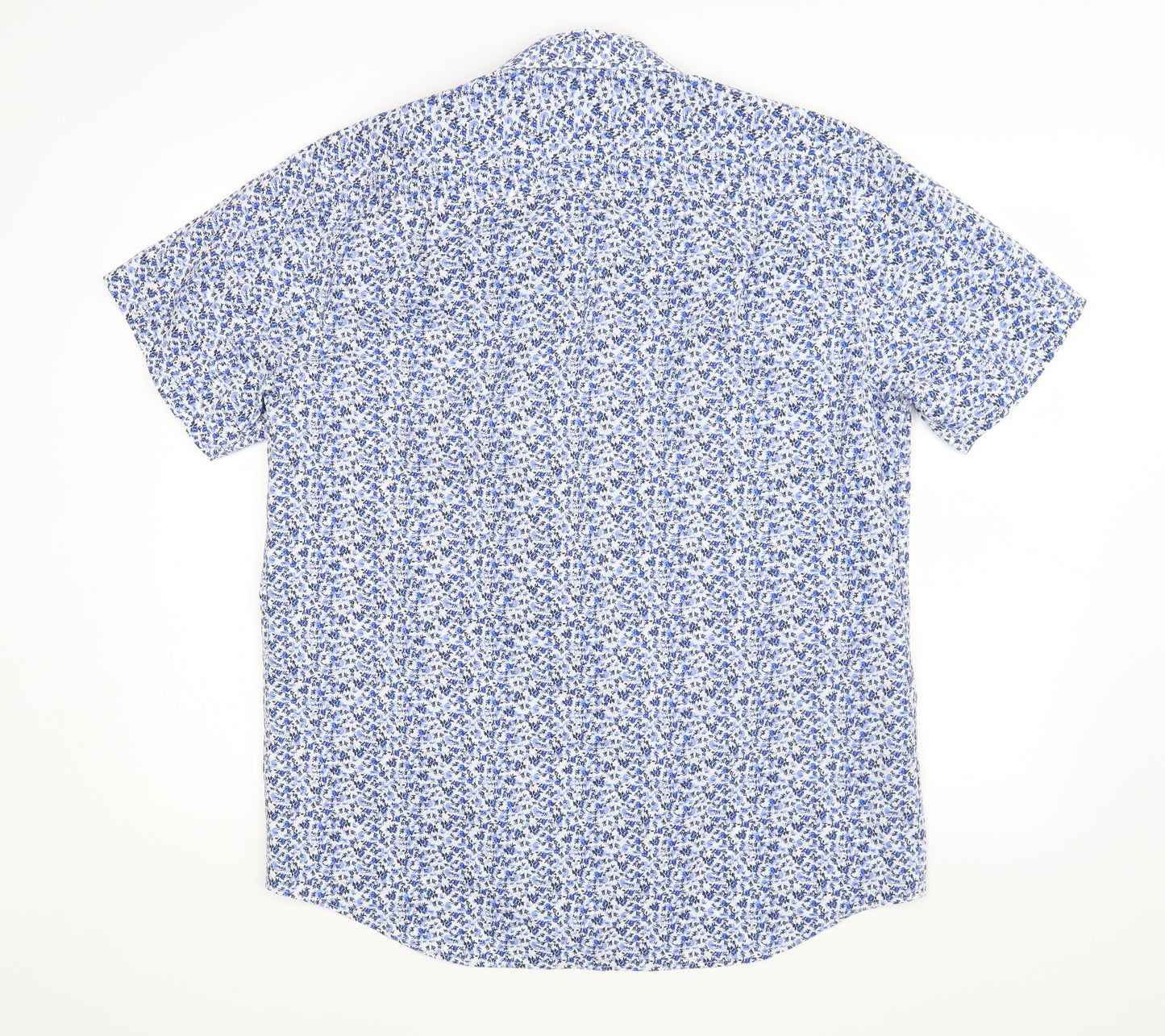 F&F Mens Blue Floral   Dress Shirt Size 15