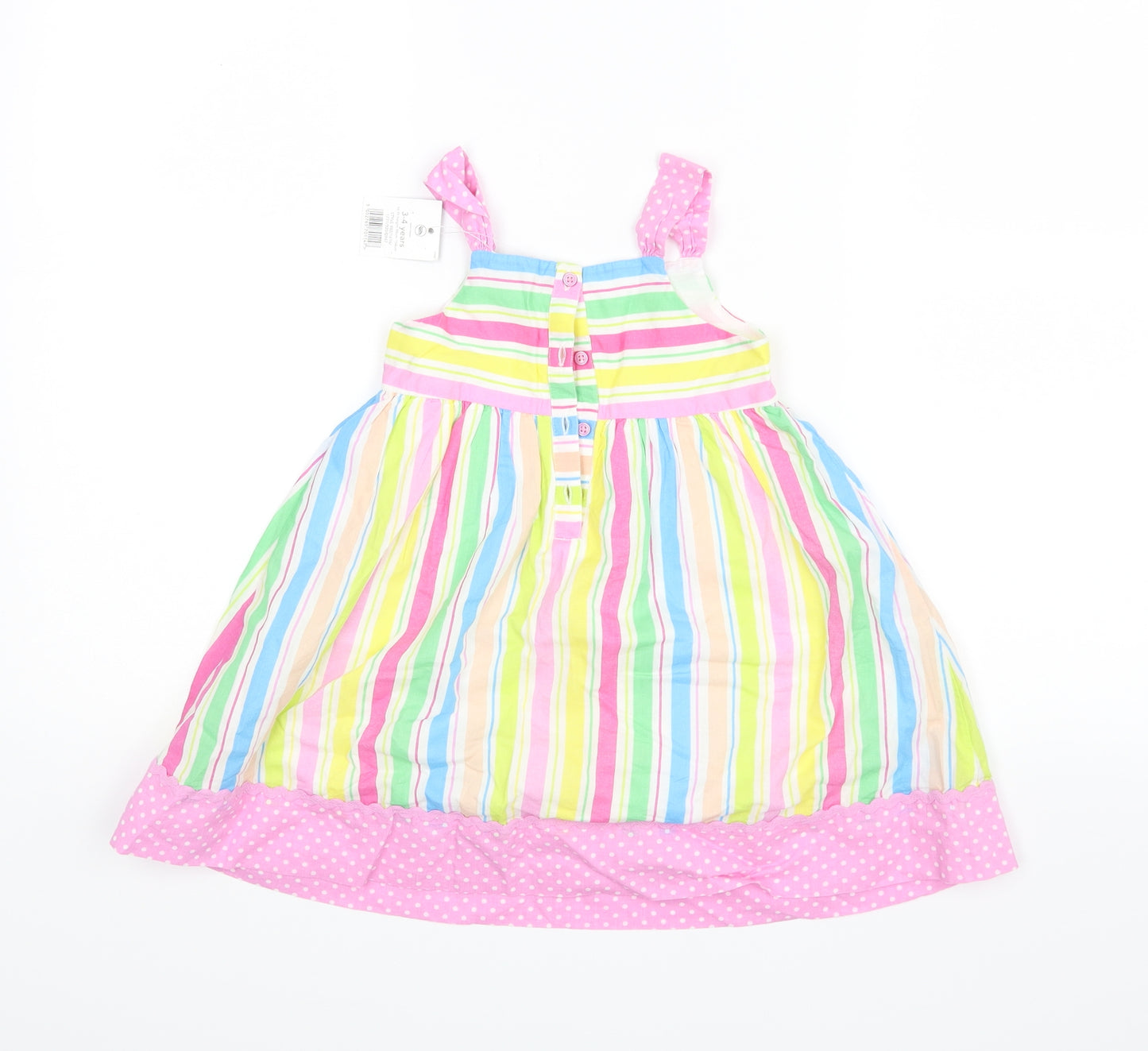 George Girls Multicoloured Striped  A-Line  Size 3-4 Years