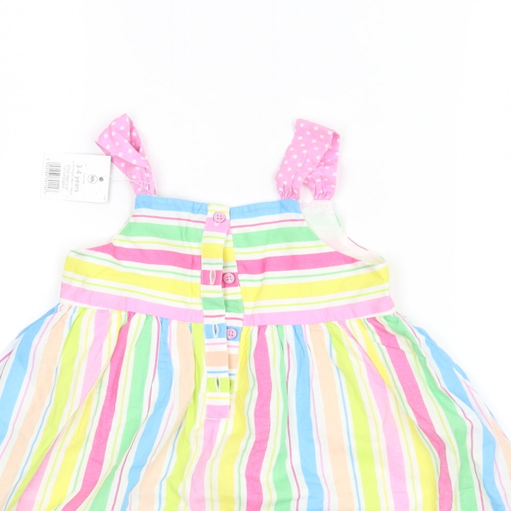 George Girls Multicoloured Striped  A-Line  Size 3-4 Years