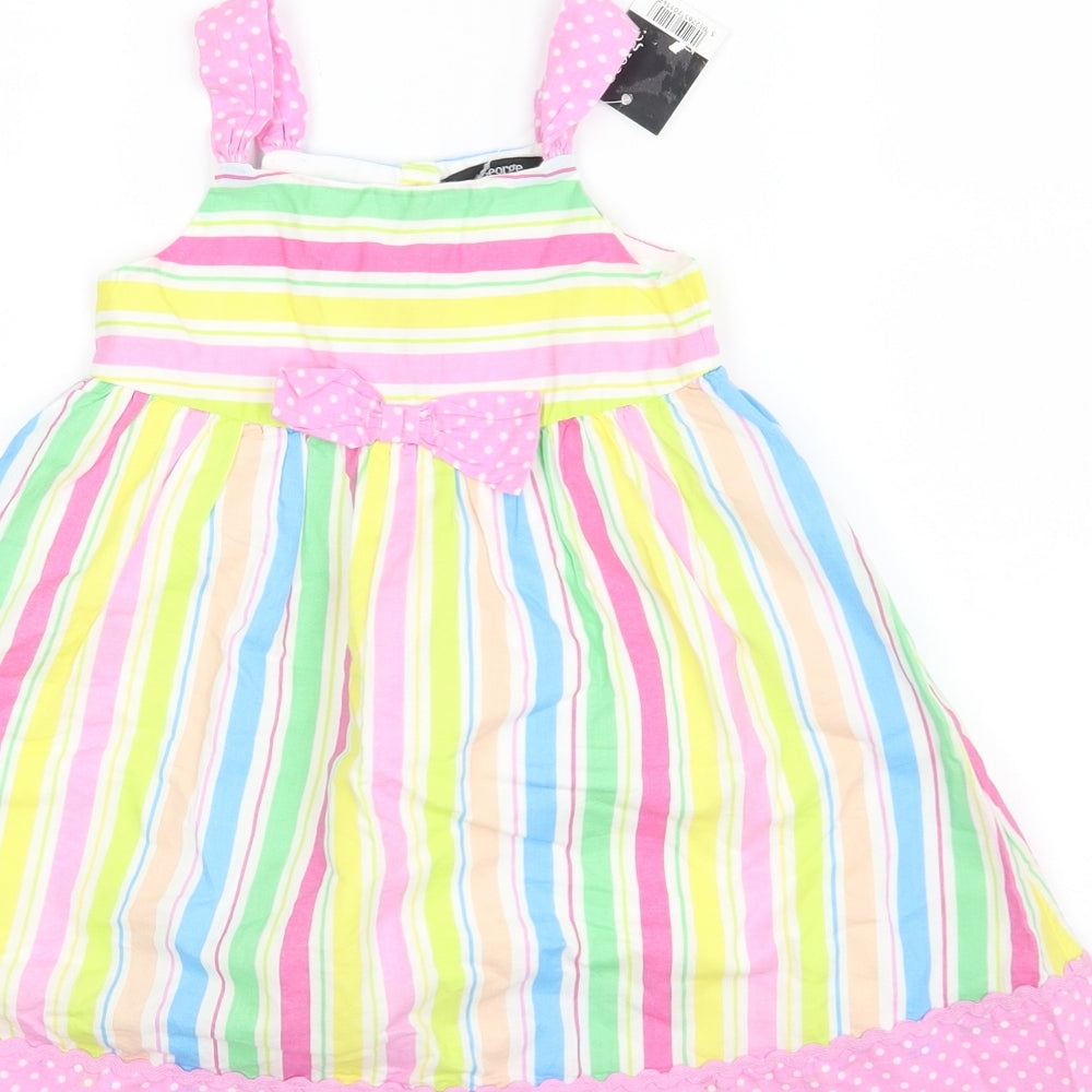 George Girls Multicoloured Striped  A-Line  Size 3-4 Years