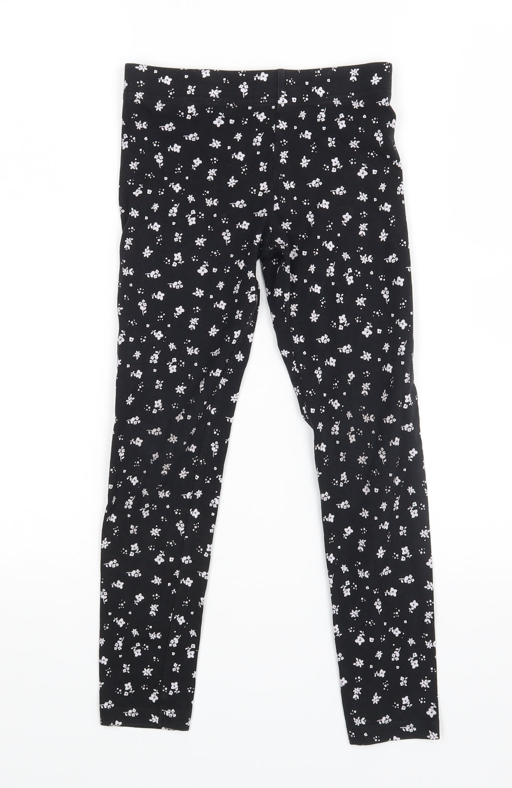 Primark Girls Black Floral  Jogger Trousers Size 7-8 Years