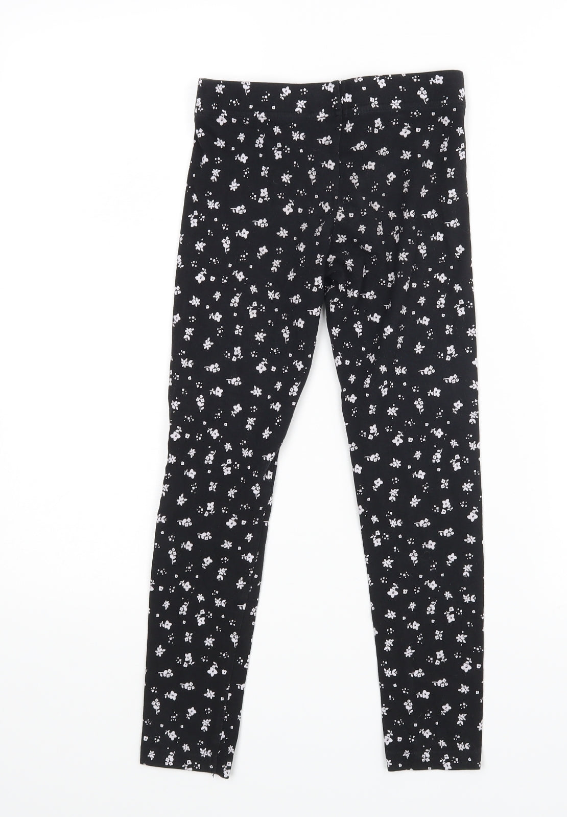 Primark Girls Black Floral  Jogger Trousers Size 7-8 Years