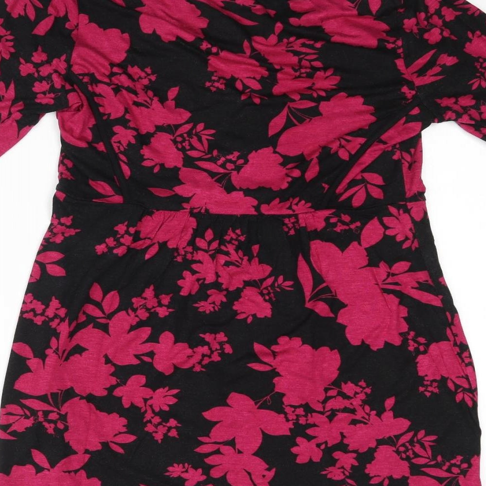George Womens Pink Floral  Basic Blouse Size 12