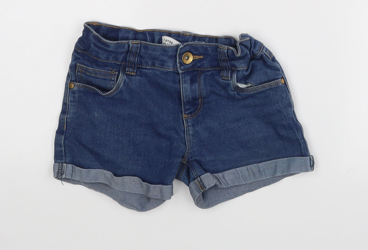 Denim Co Girls Blue   Hot Pants Shorts Size 7-8 Years