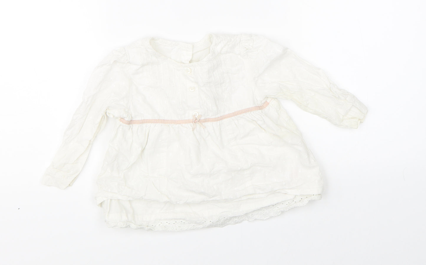 Preworn Girls White   Shift  Size 18-24 Months